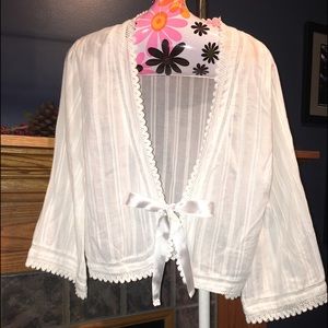 Lightweight white cotton shrug